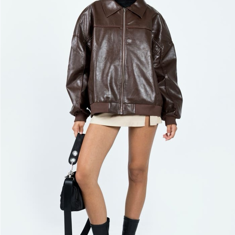 Princess Polly Brown Leather Jacket